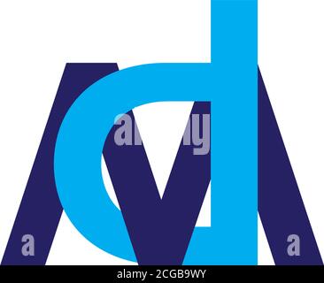 letter md linked colorful logo vector Stock Vector