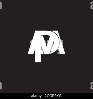 letter md 3d flat geometric overlap logo vector Stock Vector
