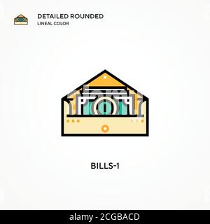 Bills-1 vector icon. Modern vector illustration concepts. Easy to edit and customize. Stock Vector