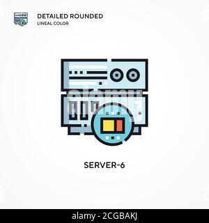 Server-6 vector icon. Modern vector illustration concepts. Easy to edit and customize. Stock Vector