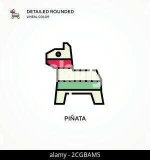 Piñata vector icon. Modern vector illustration concepts. Easy to edit and customize. Stock Vector