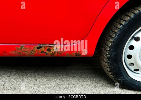 A view of the saeredi. Red. Fragment of the wheel. Stock Photo