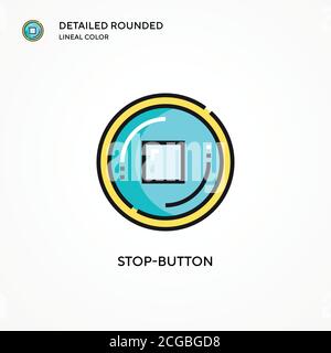 Stop-button vector icon. Modern vector illustration concepts. Easy to edit and customize. Stock Vector