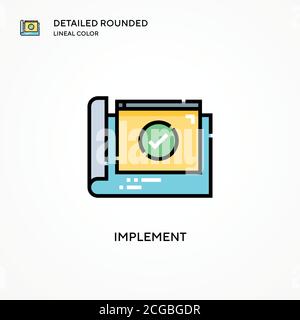 Implement vector icon. Modern vector illustration concepts. Easy to edit and customize. Stock Vector