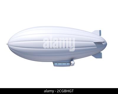 White blank zeppelin airship with copy space, 3d rendering Stock Photo
