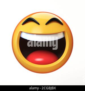 LoL Emoji isolated on white background, laughing face emoticon 3d ...