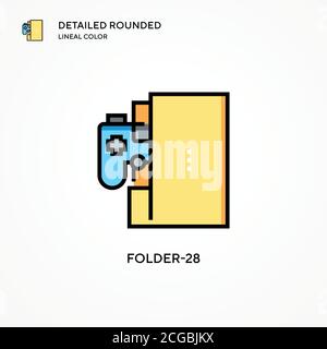 Folder-28 vector icon. Modern vector illustration concepts. Easy to edit and customize. Stock Vector