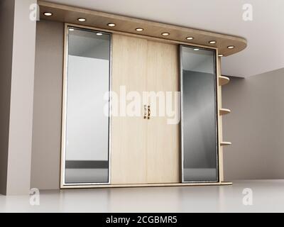House entryway closet in the house. 3D illustration. Stock Photo