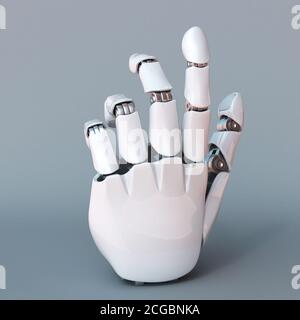 Bionic hand, robot arm 3d rendering Stock Photo