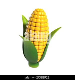 Corn cartoon style 3d rendering Stock Photo