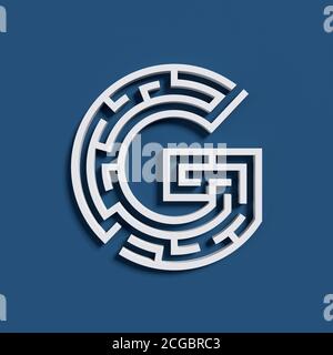 Maze font letter G Stock Photo