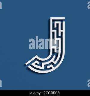 Maze font letter J Stock Photo