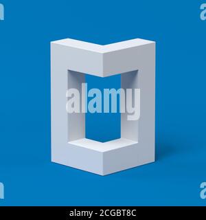 Isometric font 3d rendering letter O Stock Photo