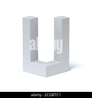 Isometric font 3d rendering letter U Stock Photo