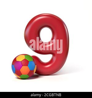Toy font number 9 3d rendering Stock Photo