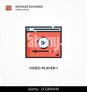 Video-player-1 vector icon. Modern vector illustration concepts. Easy to edit and customize. Stock Vector