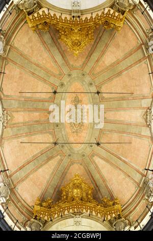 Porto, Portugal - June 29, 2017: view of the interior architecture of the Clergies Church. Stock Photo