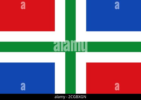 Flag of Groningen in The Netherlands Stock Photo