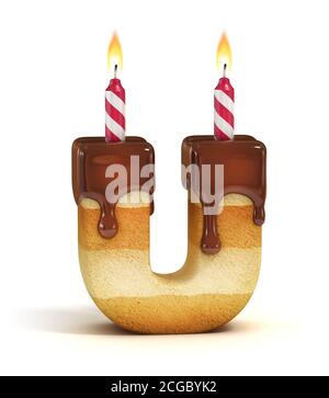 Letter U from Birthday Cake Alphabet - View 5 on Yellow Images Creative  Fonts