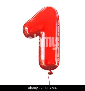 Red balloon font number 1 Stock Photo