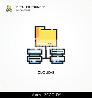 Cloud-3 vector icon. Modern vector illustration concepts. Easy to edit and customize. Stock Vector