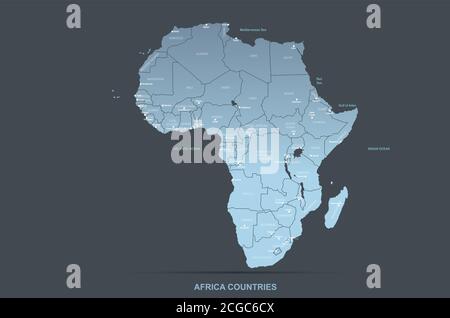 Africa countries vector map. Stock Vector