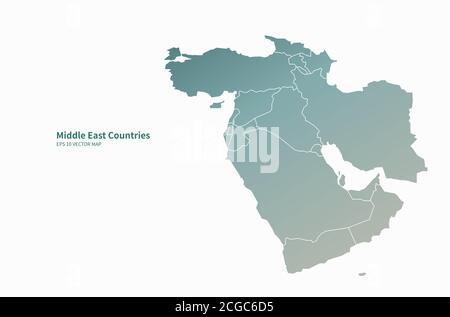 Middle east countries vector map. Stock Vector