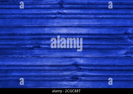 Blue wooden textured background. View from the front. Pantone 2020. Stock Photo