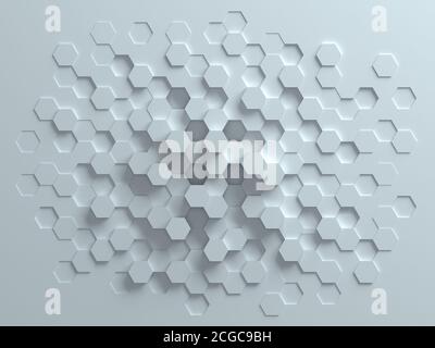 3d rendering, White hexagonal background Stock Photo - Alamy