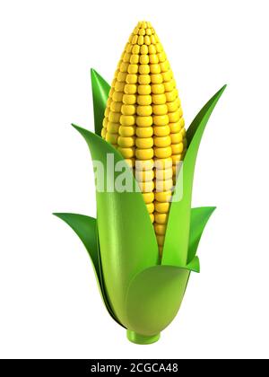 Corn cartoon style 3d rendering Stock Photo