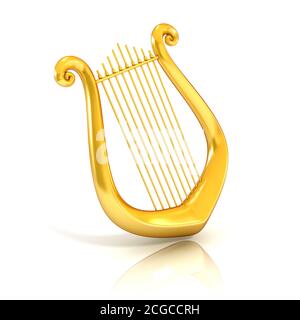 lyre 3d illustration isolated on white Stock Photo