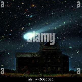 Meteors cross the sky at night Stock Photo - Alamy