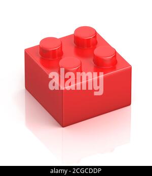 Lego. Red plastic building block Stock Photo - Alamy