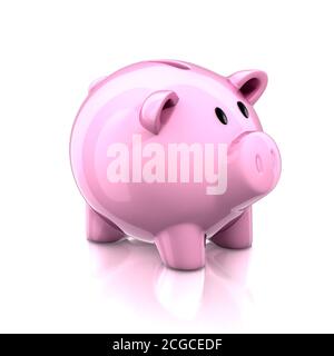 pink piggy bank 3d illustration Stock Photo