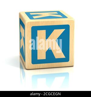 alphabet cubes 3d font letter K Stock Photo