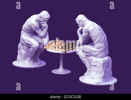 3D illustration Chess game on board. Concepts business ideas and strategy  ideas. Glass chess figures on a dark background with depth of field effects  Stock Photo - Alamy