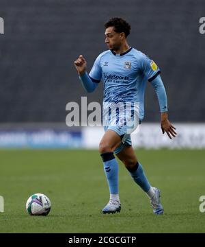 Coventry City's Tyler Walker in action during the Carabao Cup first round match at Stadium MK, Milton Keynes. Stock Photo