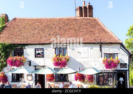 he Fox Inn in Finchingfield, Essex Stock Photo