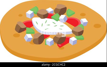 Greek pita food icon, isometric style Stock Vector