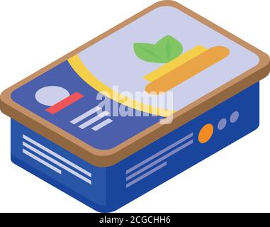 Cheese butter icon, isometric style Stock Vector