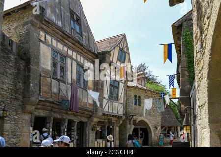Puy Du Fou, France. 23 July 2020. Historic buildings at Puy Du Fou. Stock Photo