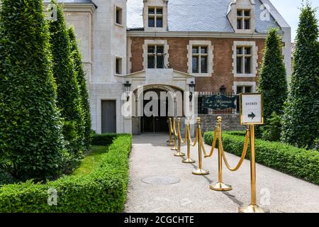 Puy Du Fou, France. 23 July 2020. Historic buildings at Puy Du Fou. Stock Photo