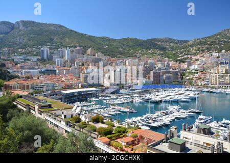 View on Port Hercules in La Condamine ward of Principality of Monaco. Stock Photo