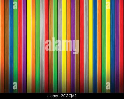Colored textured wooden planks background. Vector illustration. Stock Vector