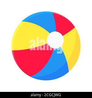 Bouncing beach ball flat style design vector illustration icon sign Stock Vector