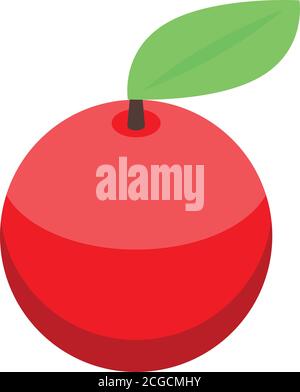 Red apple icon, isometric style Stock Vector