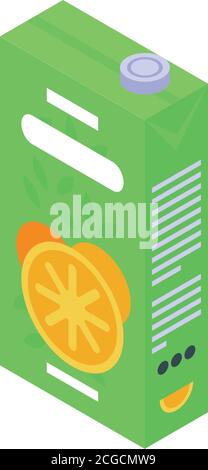 Fresh juice package icon, isometric style Stock Vector