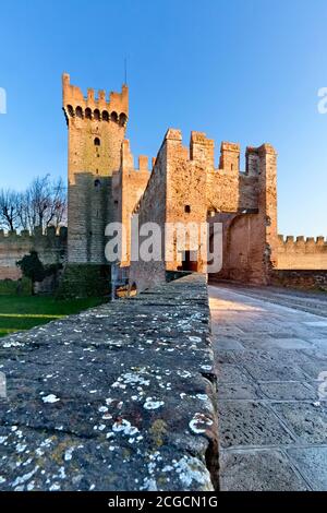 Rocca degli Alberi in Montagnana: medieval fortress built by the Carraresi dynasty. Padova province, Veneto, Italy, Europe. Stock Photo