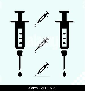 Syringe needle injection graphic icon and symbol flat art vector Stock ...