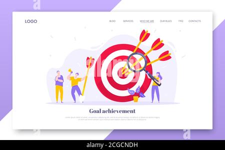Goal achievement business concept sport target icon and arrows in the bullseye. Stock Vector